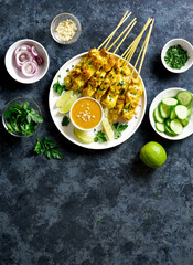 Chicken satay with peanut sauce