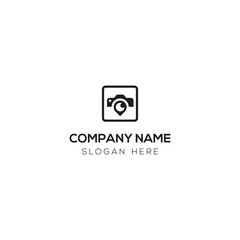 Pin camera logo design vector EPS10