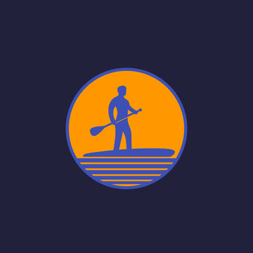 SUP, Stand up paddle surf board logo