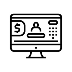 internet online banking line icon vector. internet online banking sign. isolated contour symbol black illustration