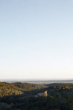 Landscape with little old church in the middle of the nature