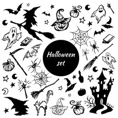 set of halloween elements