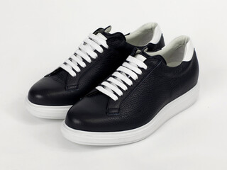 Leather shoes on a white background