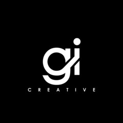 GI Letter Initial Logo Design Template Vector Illustration - obrazy, fototapety, plakaty