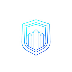 security increase, secure growth line icon