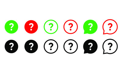 question mark icon set 