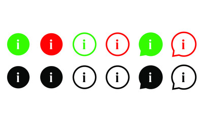 red and green Information icon in vector