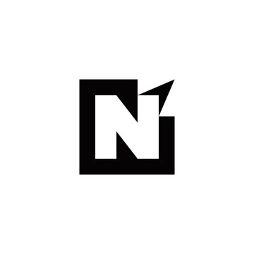 n initial arrow logo design vector symbol graphic idea creative