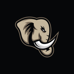 elephant head illustration. vector. esport logo. logo
