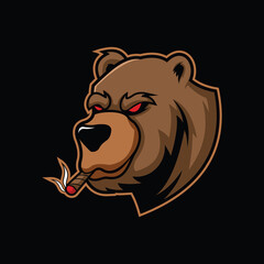 bear head illustration. vector. esport logo. logo