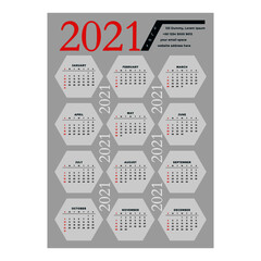 calendar vector design 2021.