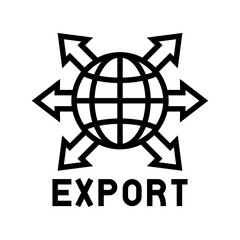 export transportation line icon vector. export transportation sign. isolated contour symbol black illustration