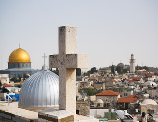 Fototapeta na wymiar Mosques and churches in jerusalem