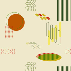 creative geometric abstract background with earth tone seamless pattern.