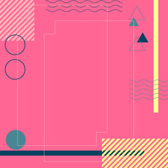 Abstract geometric shape element. Modern vector wallpaper. Memphis style for online marketing, online advertise, banner, background, poster or greeting card.