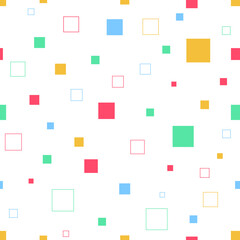 Square vector modern geometric background. Abstract seamless pattern in colorful style. Concept for decorate, background, banner.