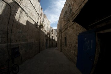 Jerusalem street travel on holy land