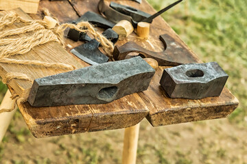 hammer and ax black iron head base heavy builder work tool