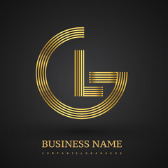 Letter GL linked logo design circle G shape. Elegant golden colored, symbol for your business name or company identity.