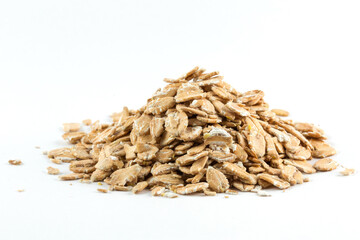 Frische Dinkelflocken aus der Schrotm&uuml;hle. Dinkel oder Spelz ist eine Getreideart aus der Gattung des Weizens 