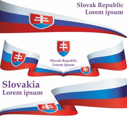 Flag of Slovakia, Slovak Republic. Bright, colorful vector illustration
