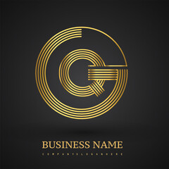 Letter GQ linked logo design circle G shape. Elegant golden colored, symbol for your business name or company identity.