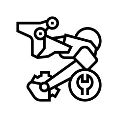 rear switch repair line icon vector. rear switch repair sign. isolated contour symbol black illustration