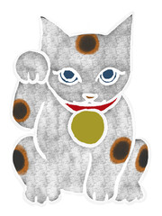 縁起物・商売繁盛のご利益がある招き猫の手描きイラスト