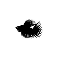 Betta fish vector silhouette