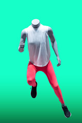 Running female mannequin.