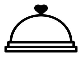 illustration food cover with love food or restaurant logo icon vector
