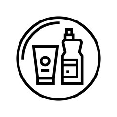 household chemicals department store line icon vector. household chemicals department store sign. isolated contour symbol black illustration