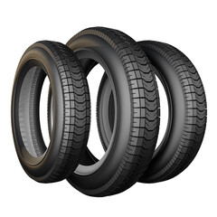 3d rendering Car tire isolated on white background, save clipping path