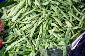 Fresh vegetables on the market counter