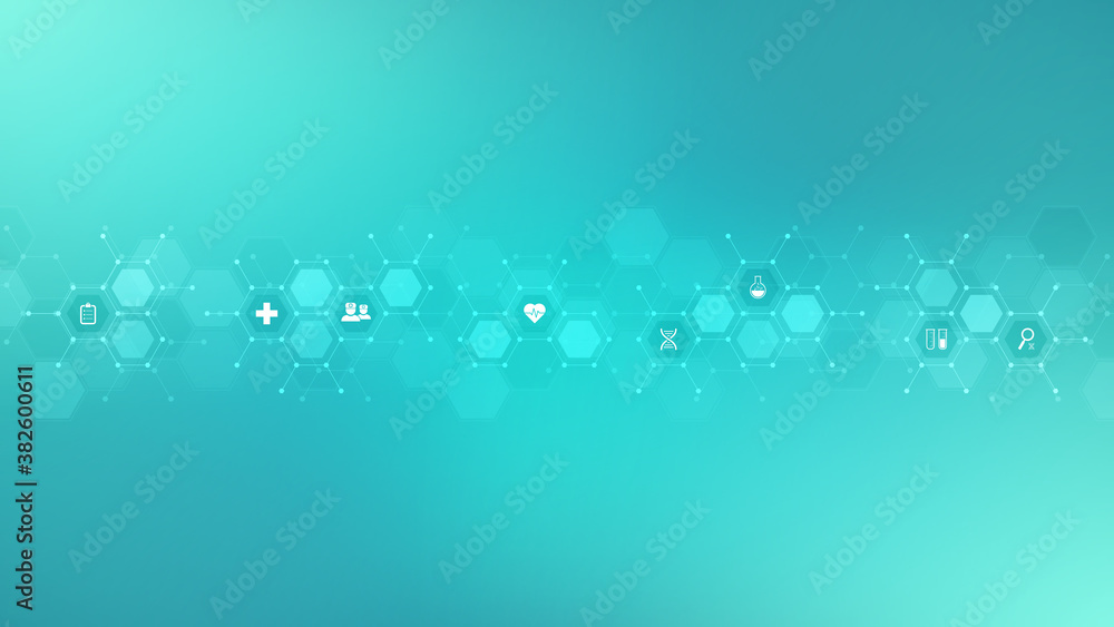 Canvas Prints medical background with flat icons and symbols. template design with concept and idea for healthcare