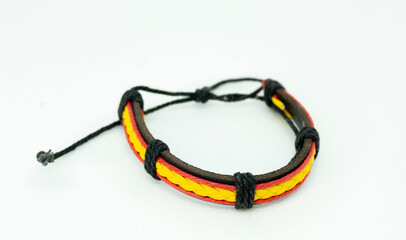leather bracelet with the flag of spain
