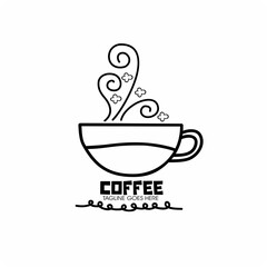 Coffee cup  logotypes. Line Coffee logo