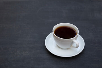 top view tea cup on wooden table