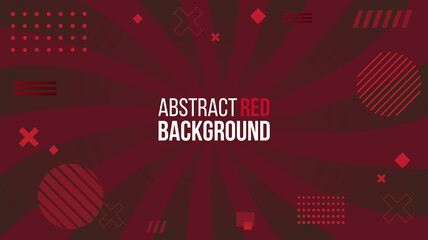 Fototapeta premium Abstract red background gradient design with geometric composition.Futuristic minimal pattern place for text or message.Trendy and modern Cool banner design template.