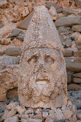 The gigantic statues of gods on mount Nemrut.