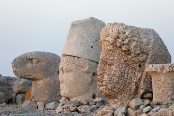 The gigantic statues of gods on mount Nemrut.
