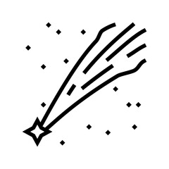 falling star line icon vector. falling star sign. isolated contour symbol black illustration