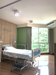 hospital patient room in daylight.