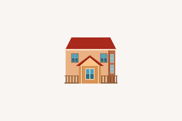 3D house with green plants. Construction concept. Isolated on white background with clipping path. 3D illustration