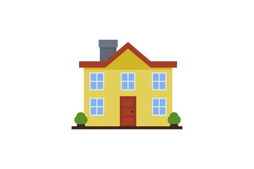 beautiful yellow color house vector design illustration
