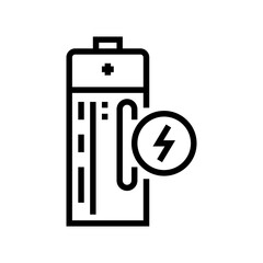 compact battery line icon vector. compact battery sign. isolated contour symbol black illustration
