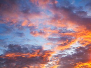 Bright sunset sky as background
