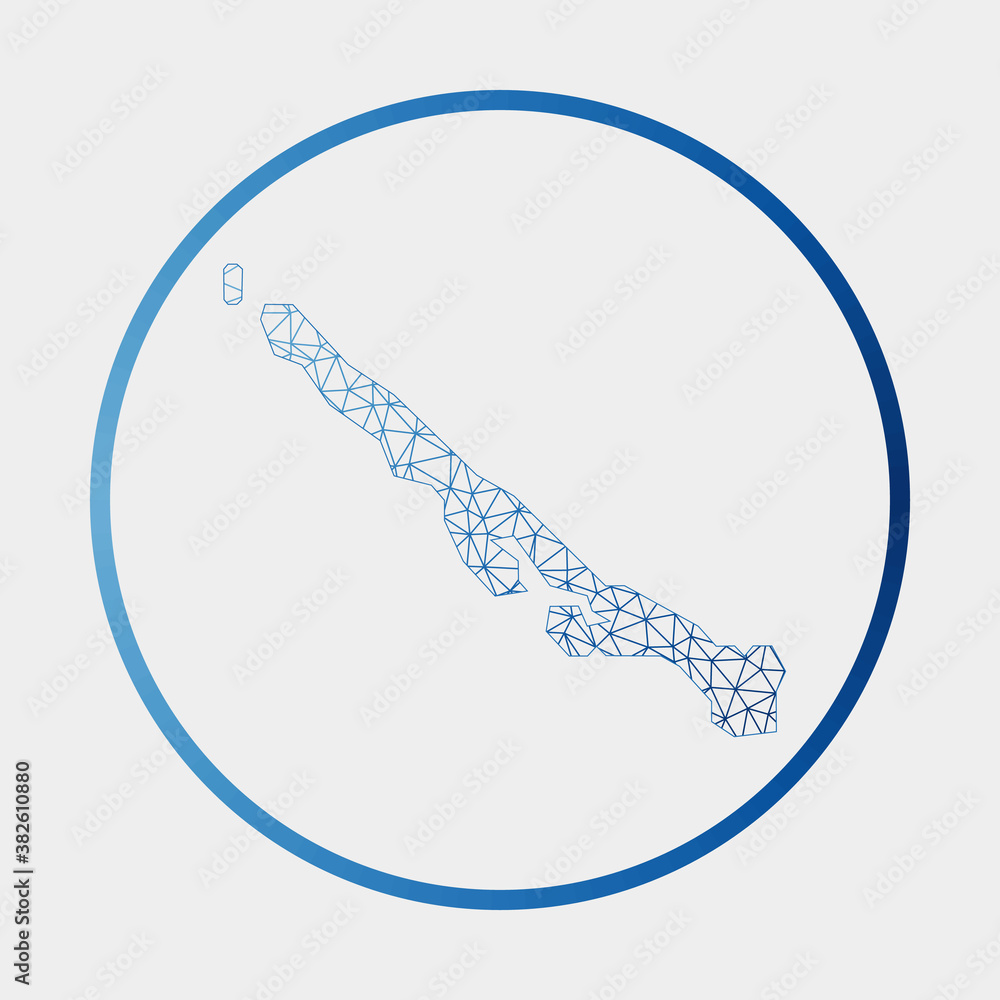 Poster stocking island icon. network map of the island. round stocking island sign with gradient ring. tech