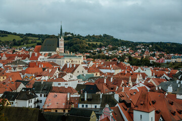 St. Vitus Church and cityscape of Cesky Krumlov, South Bohemia, Czech Republic