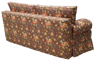 Sofa isolated on white background. Back view. Including clipping path